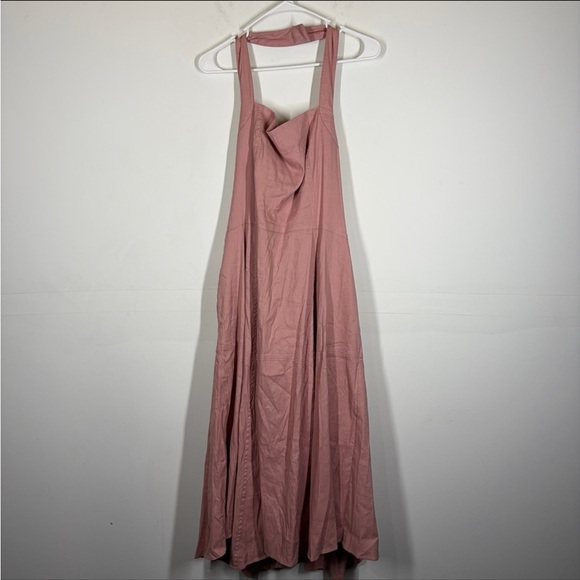 Anthropologie Linen Blend Halter Midi Dress - Picture 4 of 11